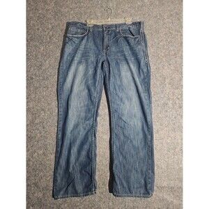 Helix Jeans Men's Size 38x30 Straight Blue Denim Medium Wash Baggy Y2K